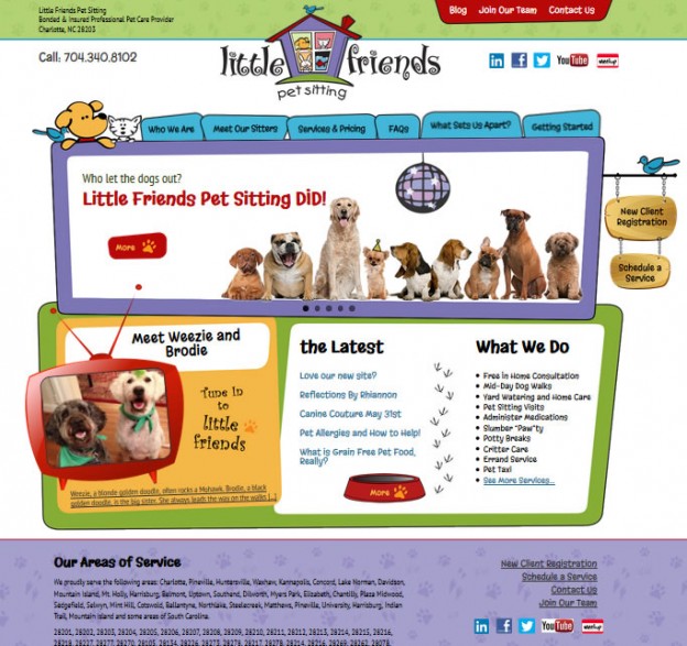 Website Redesign Little Friends Pet Sitting Custom Website Design Development Charlotte Nc