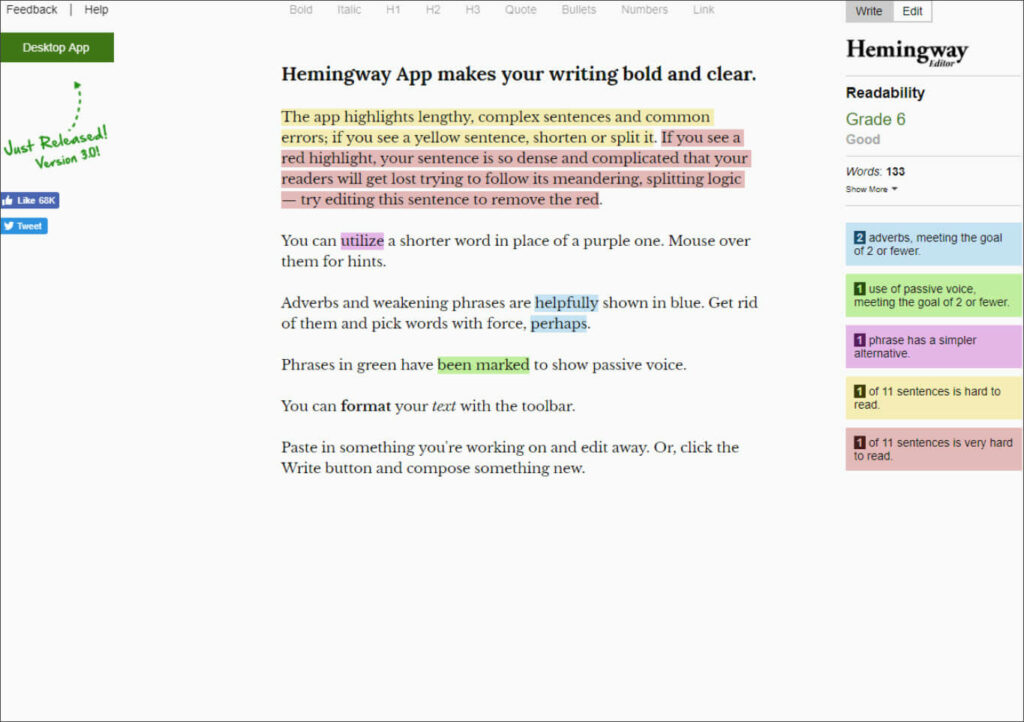 Hemingway App