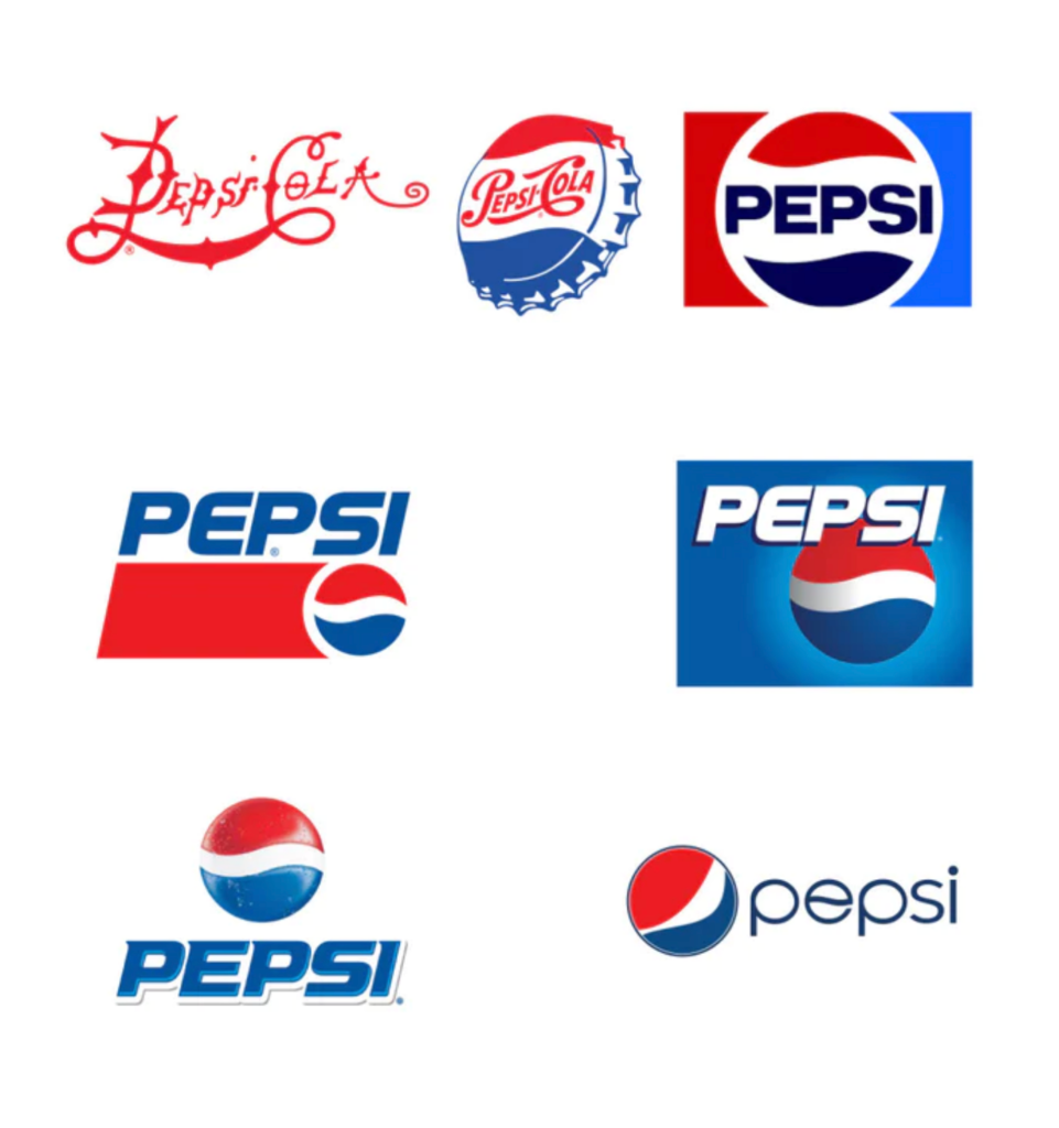 Pepsi logo design changes through the years